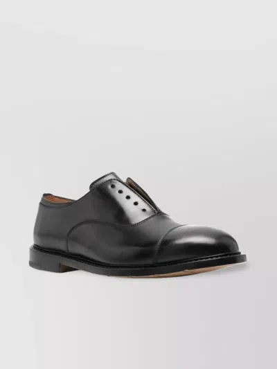 Premiata Callo Lace Up Leather Sole Round Toe In Black