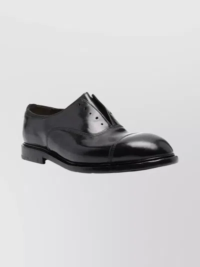 Premiata Leather Cap-toe Derby Shoes In Black