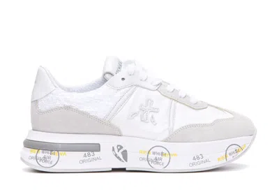 Premiata Cassie 6346 Sneakers In Bianco/beige