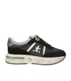 Premiata Cassie Zebra-panel Leather Sneakers In Black