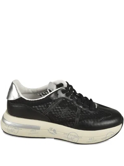 Premiata Cassie Leather Sneakers In Black