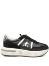 Premiata Leather And Suede Sneakers With Animalier Details In Black