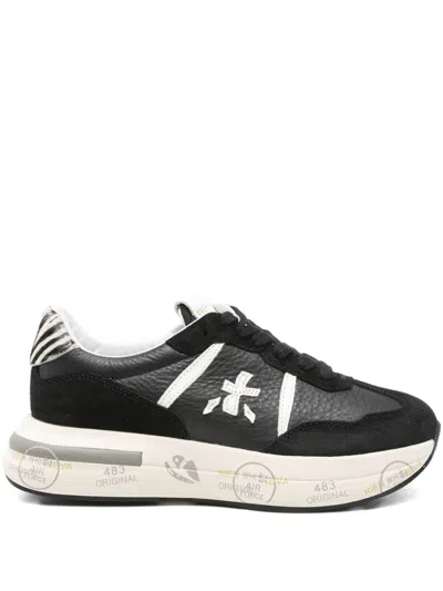 Premiata Cassie Leather Sneakers In Black