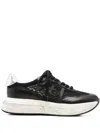 Premiata Mesh Panel Sneakers Metallic Accent In Black