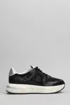 Premiata Mesh Panel Sneakers Metallic Accent In Black