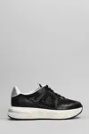 Premiata Mesh Panel Sneakers Metallic Accent In Black