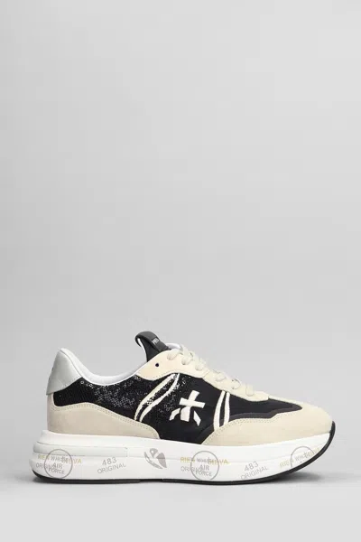 PREMIATA CASSIE SNEAKERS IN BEIGE SUEDE AND FABRIC