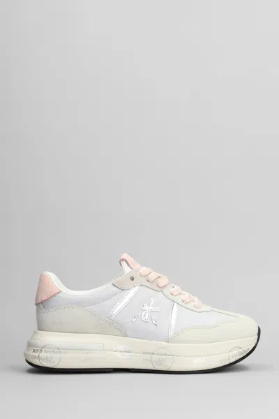 Premiata Cassie Sneakers In Grey Suede And Fabric In Gray
