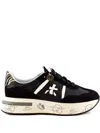 Premiata Cassie Zebra-panel Leather Sneakers In Black