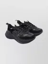 Premiata Casual Low Top Sneakers With Contrast Sole In Black