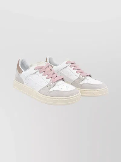 Premiata Casual Low Top Sneakers With Suede Accents In Multi