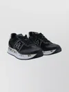 Premiata Casual Low Top Sneakers With Textured Sole In Black