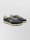 Premiata Casual Sneakers With Contrast Sole And Perforated Detailing In Black