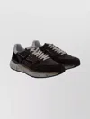 Premiata Casual Sneakers With Round Toe And Contrast Sole In Black
