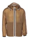 Premiata Natural Jacket With Frontal Zip Closure In Brown