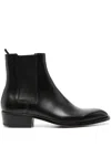 Premiata Almond Toe Block Heel Ankle Boots In Black