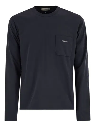 Premiata Chest-pocket Jersey T-shirt In Blue