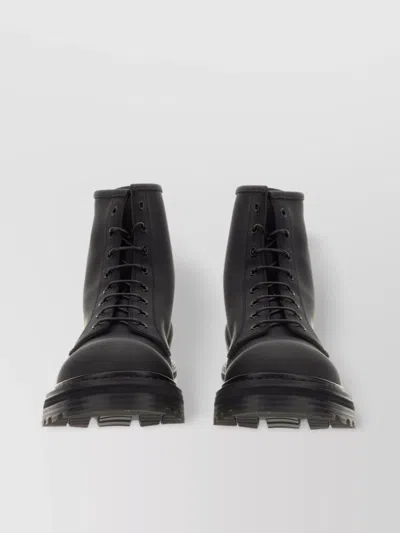 Premiata Chunky Sole Lace-up Ankle Boots In Black