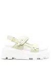 Premiata Chunky Flatform Strap Sandals In Green