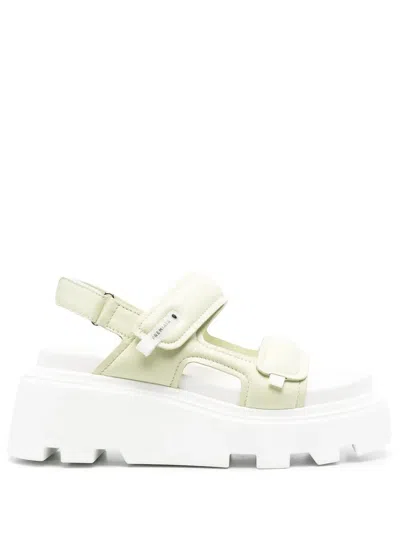 Premiata Chunky Flatform Strap Sandals In Green