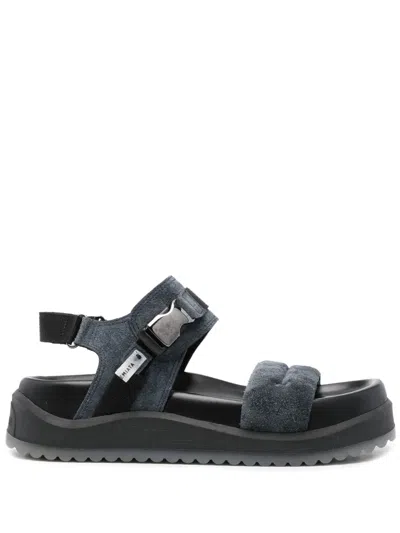 Premiata Chunky Suede Sandals In Blue