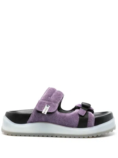 Premiata Chunky Suede Sandals In Purple