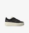 Premiata Platform Sneakers With Glitter And Contrast Tab In Black