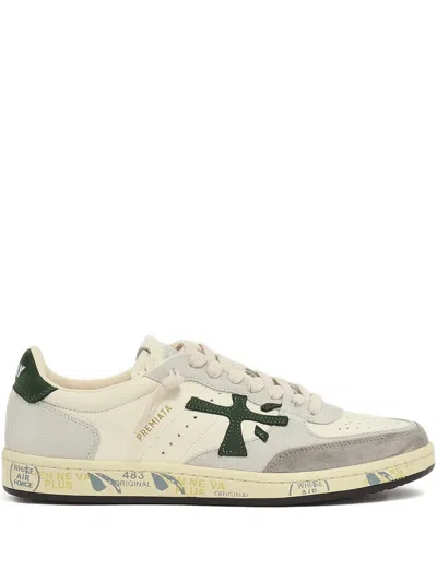 Premiata Low-top Sneakers With Perforated Detailing And Distinctive Logo In Black