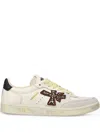 Premiata Low Top Leather Sneakers With Rubber Sole In Multi