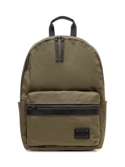 Premiata Compact Mini Backpack With Front Pocket And Zip Closure In Green