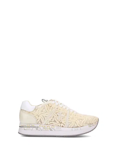 Premiata Conny 6787 Perforated Sneaker In Neutrals