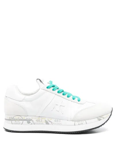 Premiata Conny White Leather Sneakers