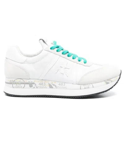 スニーカー PREMIATA Women Sneakers CONNY 7359 White Premiata Conny White/Green Sneakers for Women