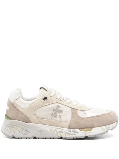 Premiata Contemporary Beige Sneakers With Chunky Sole