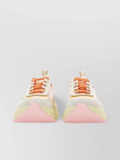 Premiata Contemporary Nylon Suede Sneakers With Unique Sole Detailing