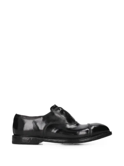 Premiata Glossy Derby Lace Up Shoes Round Toe In Animal Print