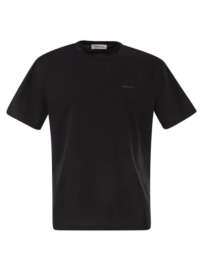 Premiata Cotton T Shirt With Technical Detail And Logo In Black