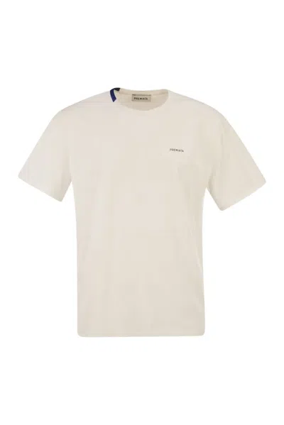 Premiata Cotton T-shirt With Technical Detail And Logo In White
