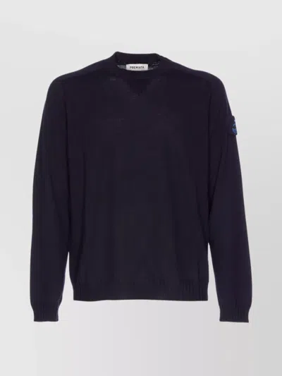 PREMIATA CREWNECK SWEATER WITH LONG SLEEVES AND ELBOW PATCHES