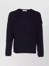 Premiata Crewneck Sweater With Long Sleeves And Ribbed Cuffs In Purple