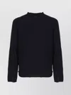 Premiata Crewneck Sweater With Long Sleeves And Textured Panels In Blue