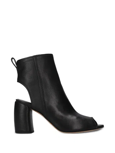 Premiata Cut-out Leather Heeled Sandals In Black
