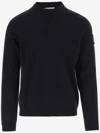 Premiata Dark Blue Crewneck Pullover In Black
