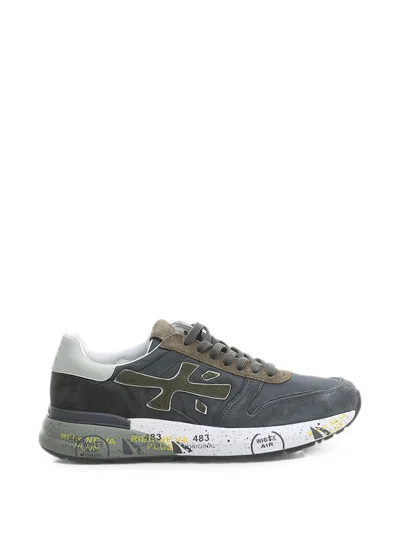 Premiata Dark Grey Color Block Sneakers In Gray