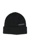 Premiata Dark Grey Logo Beanie Hat In Brown
