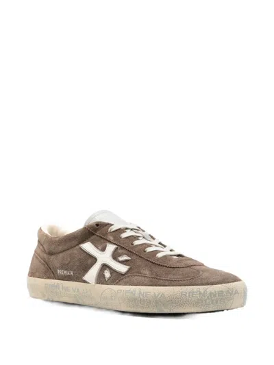 Premiata David Logo-detail Sneakers In Brown