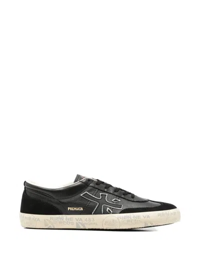 Premiata David Logo-patch Sneakers In Black