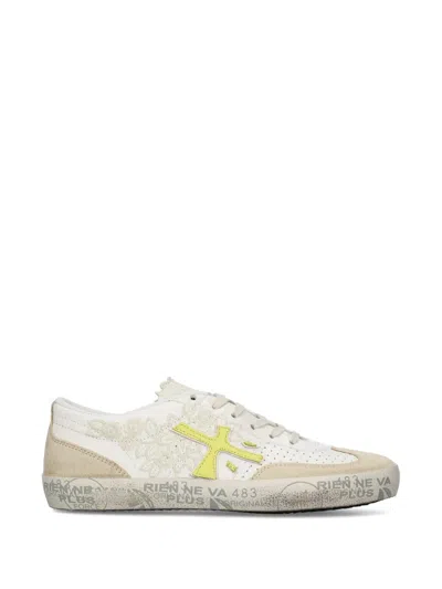 Premiata Davidd Lace-detail Sneakers In White