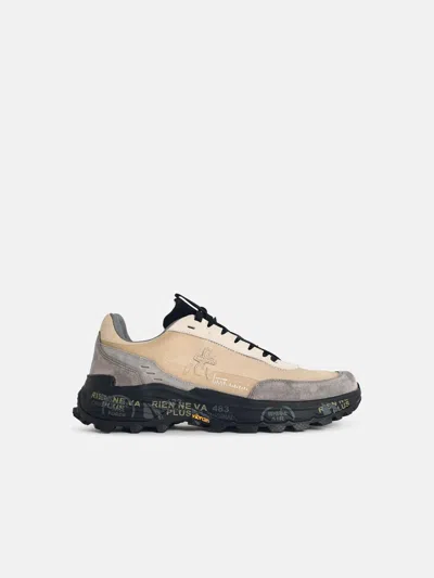 Premiata 'devin' Beige Leather Sneakers In Nude