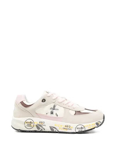 Premiata Kids' Diva Panelled Logo-patch Sneakers In Neutral
